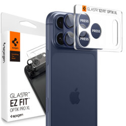 Folie sticla camera iPhone 17 Pro Max Spigen Glas.tR Optik EZ Fit Pro XL, albastru