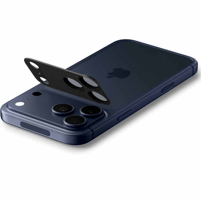 Folie sticla camera iPhone 17 Pro Spigen Glas.tR Optik EZ Fit Pro XL, negru