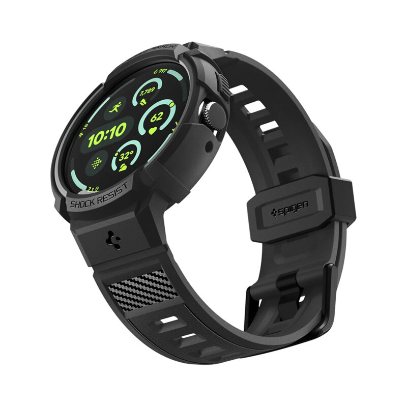 [Pachet husa + curea] Google Pixel Watch 4 41mm Spigen Rugged Armor Pro, negru