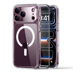 [Pachet 360°] Husa + folie iPhone 17 Pro ESR Classic Hybrid HaloLock, transparenta