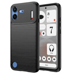 Husa Nothing Phone (4b) Techsuit Carbon Silicone, negru