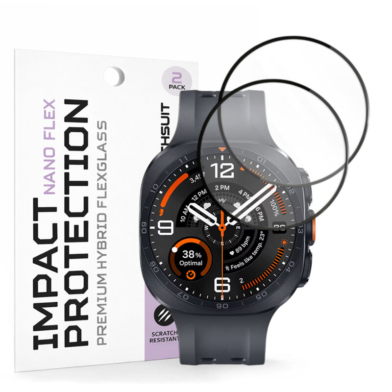 [Pachet 2x] Folie Samsung Galaxy Watch Ultra 2 Techsuit Nano Flex, negru