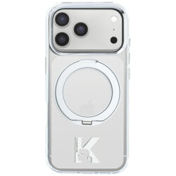Husa iPhone 18 Pro Karl Lagerfeld Hardcase IML Ring Stand MagSafe Kameo Metal, clear