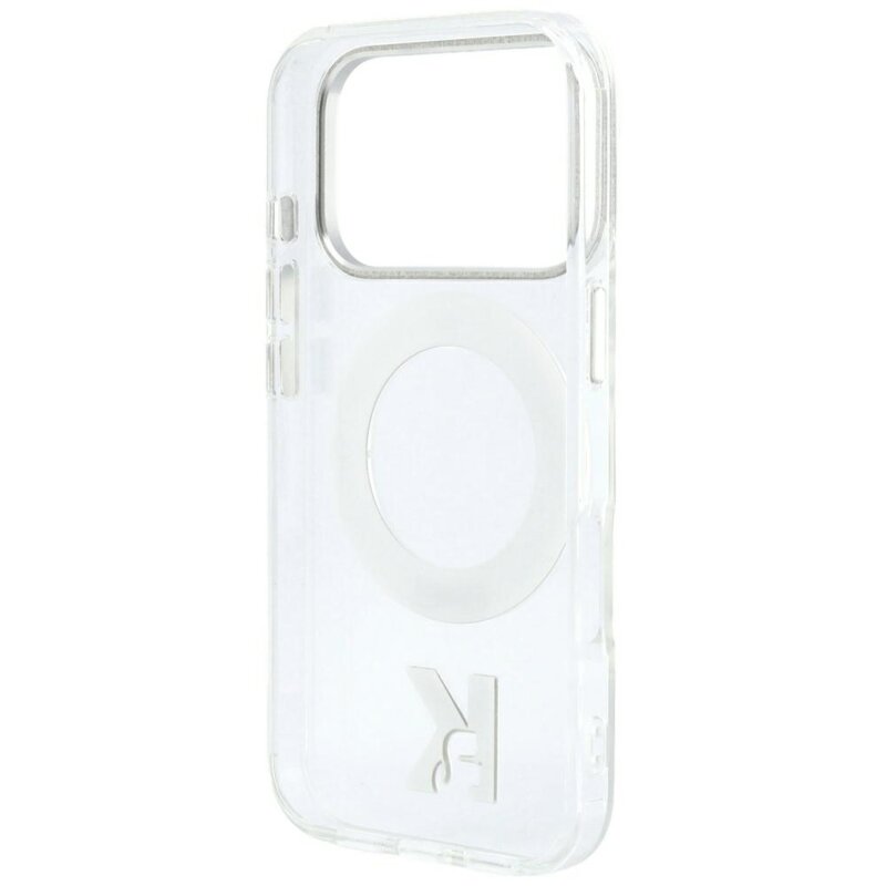 Husa iPhone 17 Pro Karl Lagerfeld Hardcase IML Ring Stand MagSafe Kameo Metal, clear