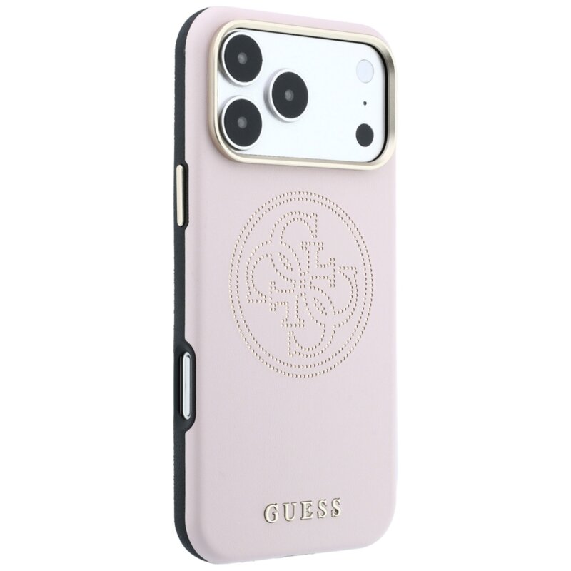 Husa iPhone 18 Pro Max Guess Leather Perforated 4G MagSafe, roz, GUHMP18X6PS4SRGP