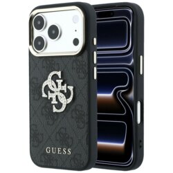 Husa originala Guess iPhone 18 Pro Max Hardcase 4G Big Strass Logo, negru, GUHCP18X6P4DSMLK