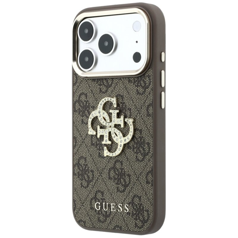 Husa originala Guess iPhone 18 Pro Max Hardcase 4G Big Strass Logo, maro, GUHCP18X6P4DSMLW