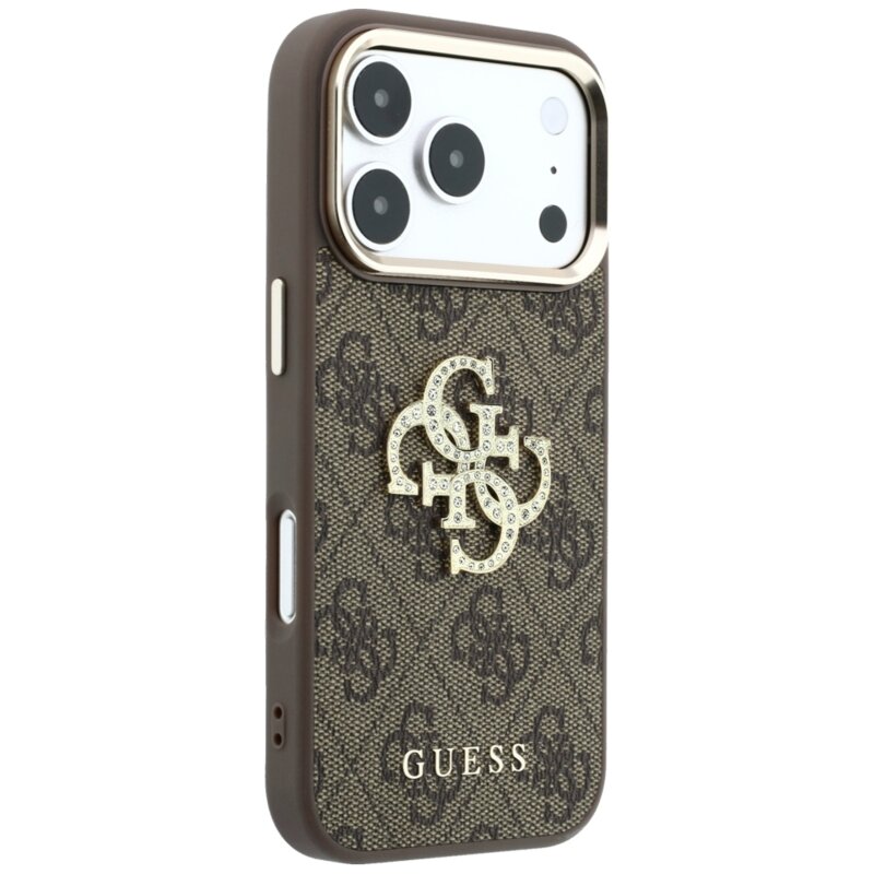 Husa originala Guess iPhone 18 Pro Max Hardcase 4G Big Strass Logo, maro, GUHCP18X6P4DSMLW