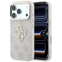 Husa originala Guess iPhone 18 Pro Hardcase 4G Big Strass Logo, roz, GUHCP18L6P4DSMLP
