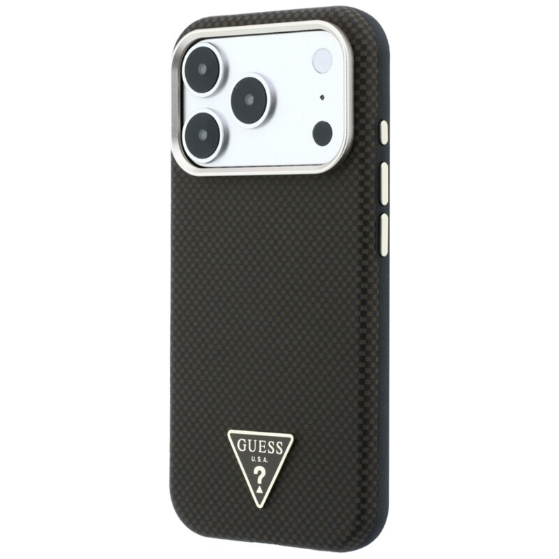 Husa originala Guess iPhone 18 Pro Max Kevlar Triangle Logo MagSafe, maro, GUHMP18X6PWKSGTW
