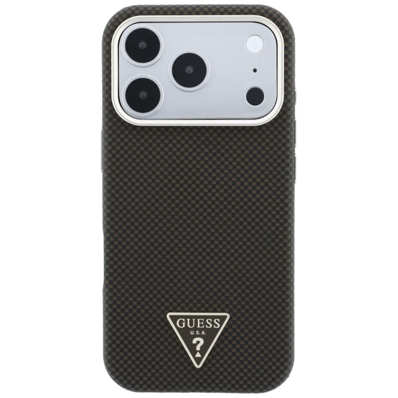 Husa originala Guess iPhone 18 Pro Max Kevlar Triangle Logo MagSafe, maro, GUHMP18X6PWKSGTW