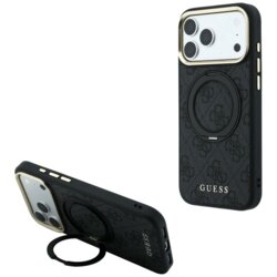 Husa Guess iPhone 18 Pro Ring Stand Classic Logo MagSafe, negru, GUHMP18L6PS4RSCLK