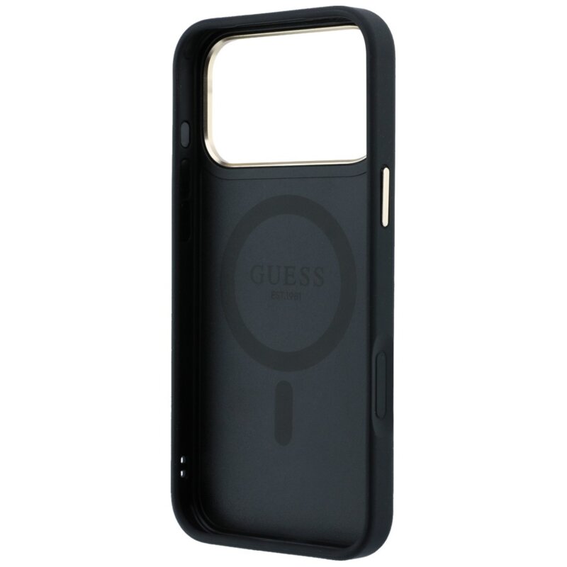 Husa Guess iPhone 18 Pro Ring Stand Classic Logo MagSafe, negru, GUHMP18L6PS4RSCLK