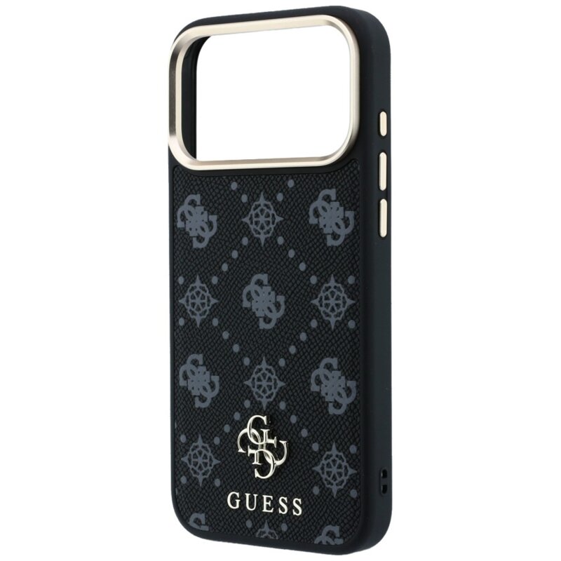 Husa iPhone 18 Pro Guess Peony 4G Small Logo MagSafe, negru,GUHMP18L6PGS4NPK
