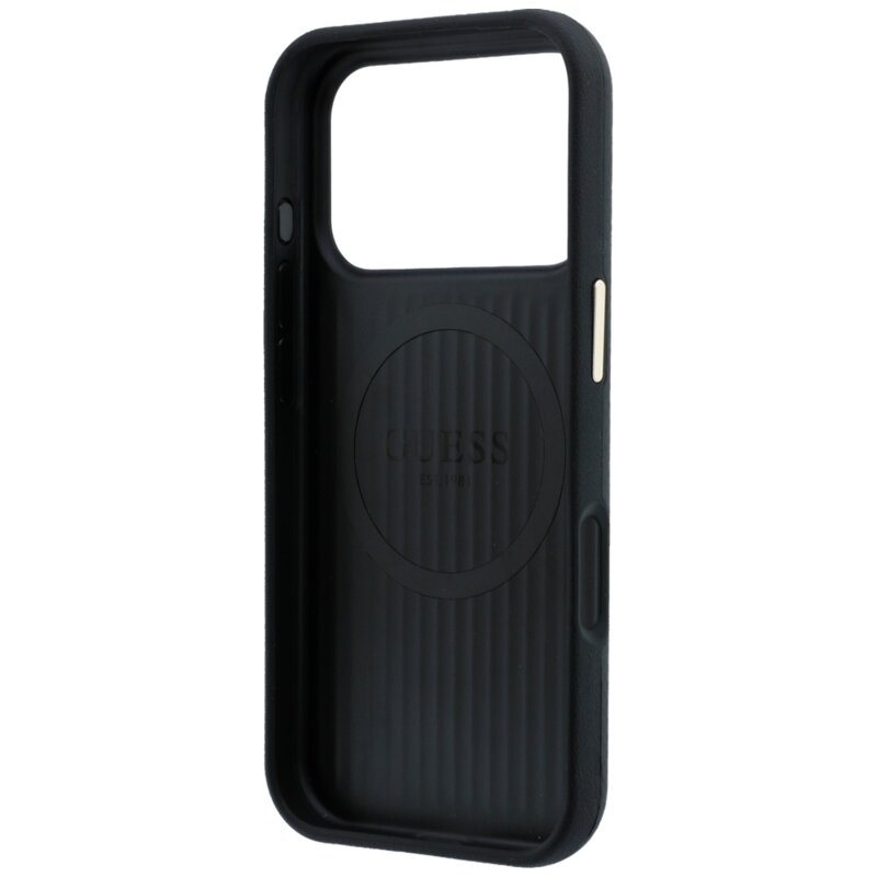 Husa originala Guess iPhone 17 Pro Kevlar Triangle Logo MagSafe, negru, GUHMP18L6PWKSGTK