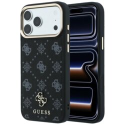 Husa iPhone 17 Pro Guess Peony 4G Small Logo MagSafe, negru,GUHMP18L6PGS4NPK