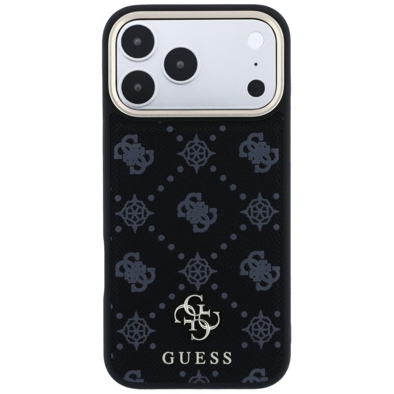 Husa iPhone 17 Pro Guess Peony 4G Small Logo MagSafe, negru,GUHMP18L6PGS4NPK