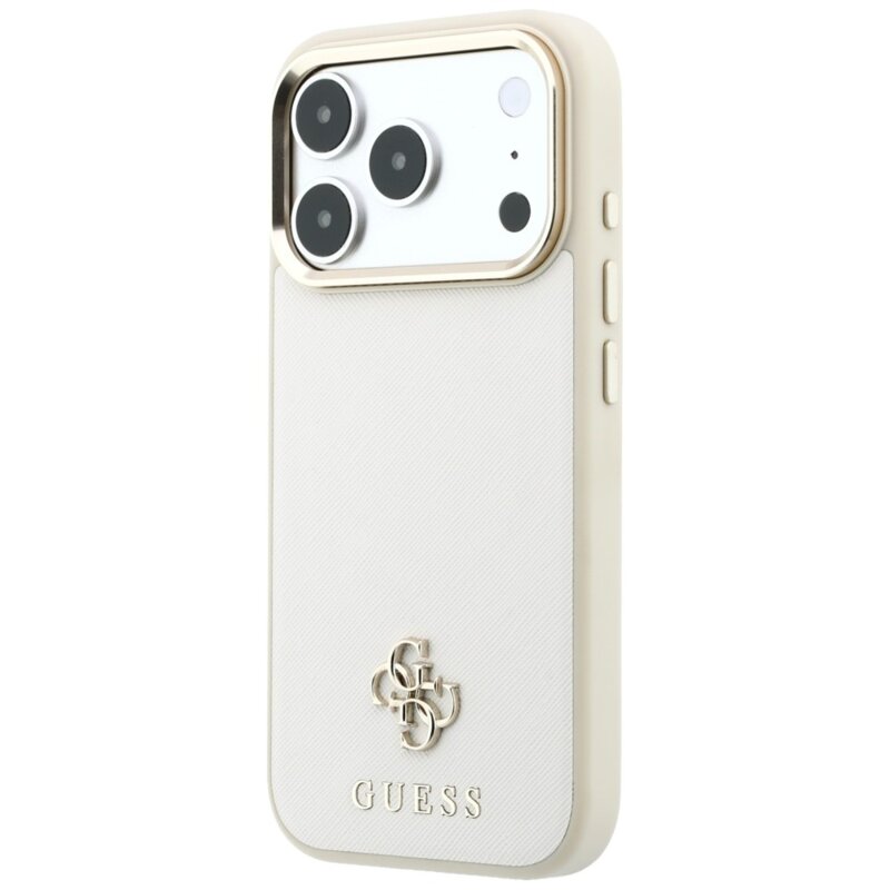 Husa Guess Saffiano Small 4G Classic MagSafe iPhone 18 Pro Max, bej, GUHMP18X6PSA4DME