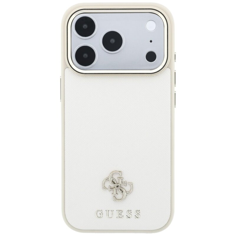 Husa Guess Saffiano Small 4G Classic MagSafe iPhone 18 Pro Max, bej, GUHMP18X6PSA4DME