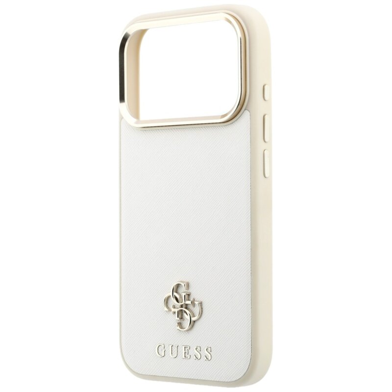 Husa Guess Saffiano Small 4G Classic MagSafe iPhone 18 Pro Max, bej, GUHMP18X6PSA4DME