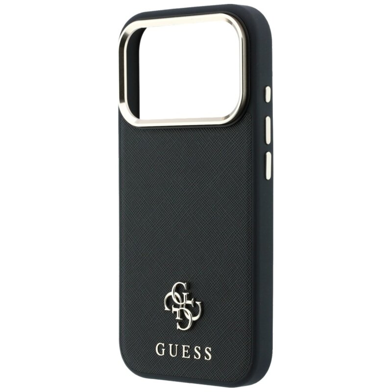 Husa Guess Saffiano Small 4G Classic MagSafe iPhone 18 Pro Max, negru, GUHMP18X6PSA4DMK