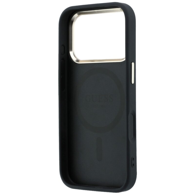 Husa Guess Saffiano Small 4G Classic MagSafe iPhone 18 Pro Max, negru, GUHMP18X6PSA4DMK