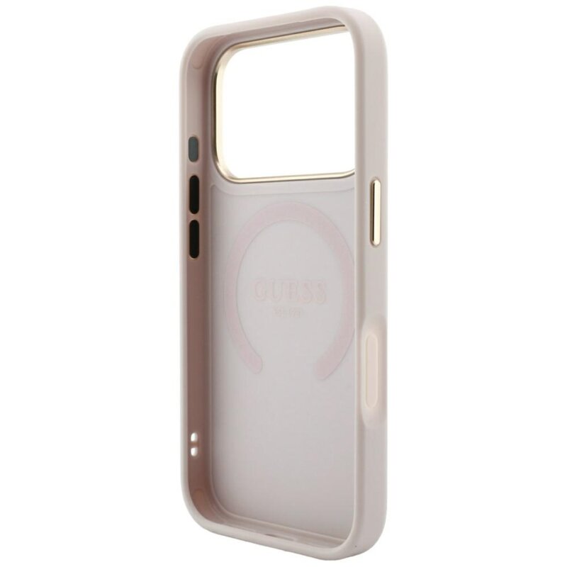 Husa Guess Saffiano Peony & Ring MagSafe iPhone 18 Pro Max, roz, GUHMP18XPSAMSECP
