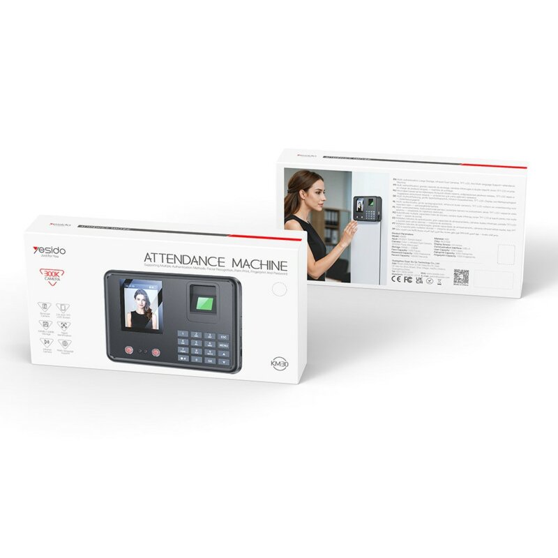 Aparat de pontaj cu recunoastere faciala, amprenta digitala Yesido KM30