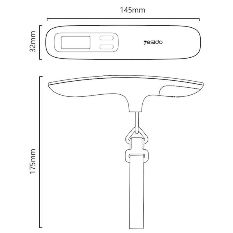 Cantar electronic de bagaje cu afisaj LCD Yesido MG41, 50kg Max.