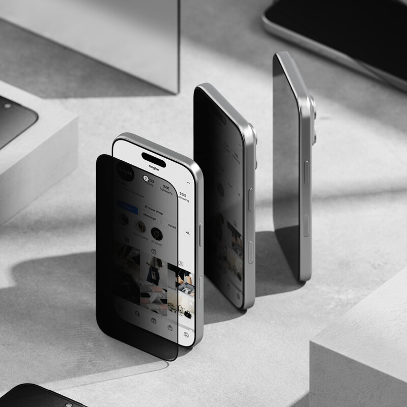 [Pachet 2x] Folie sticla iPhone 18 Pro Max Ringke Easy Slide Tempered Glass, privacy