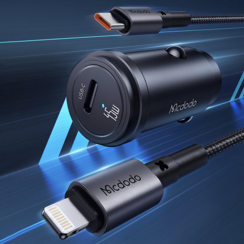 Incarcator auto + cablu Type-C, Lightning, Mcdodo, CC-7495