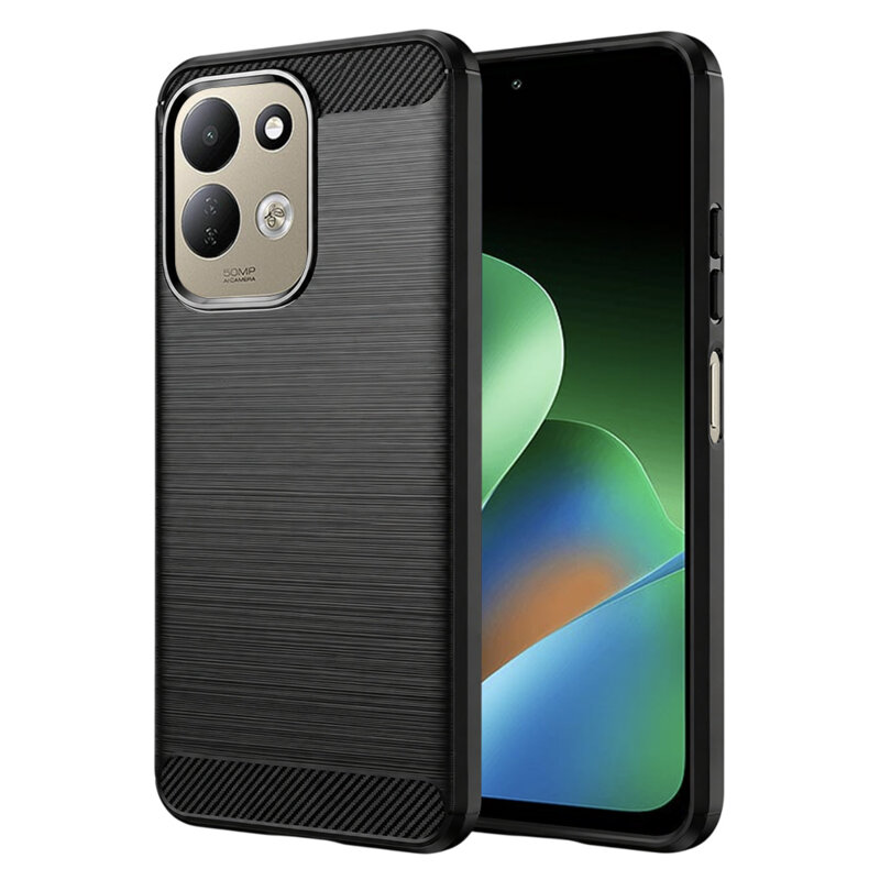 Husa Xiaomi Redmi 17 4G Techsuit Carbon Silicone, negru