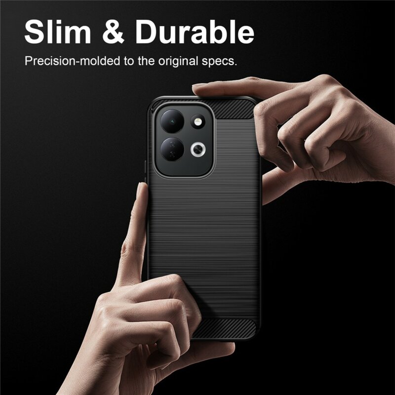 Husa Xiaomi Redmi 17 4G Techsuit Carbon Silicone, negru