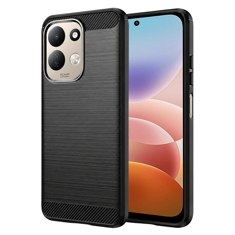 Husa Xiaomi Redmi 17 5G Techsuit Carbon Silicone, negru