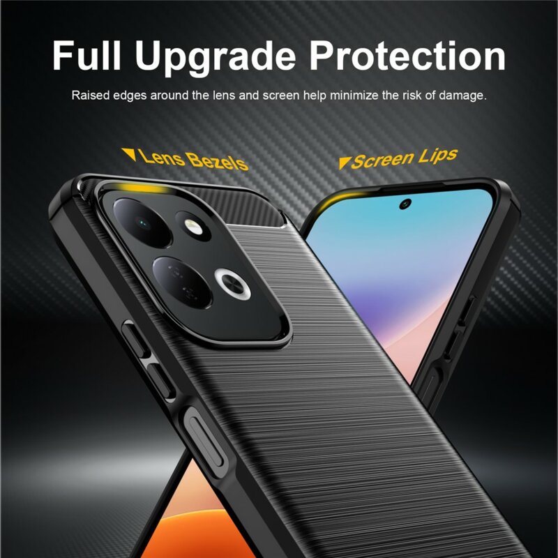 Husa Xiaomi Redmi 17 5G Techsuit Carbon Silicone, negru