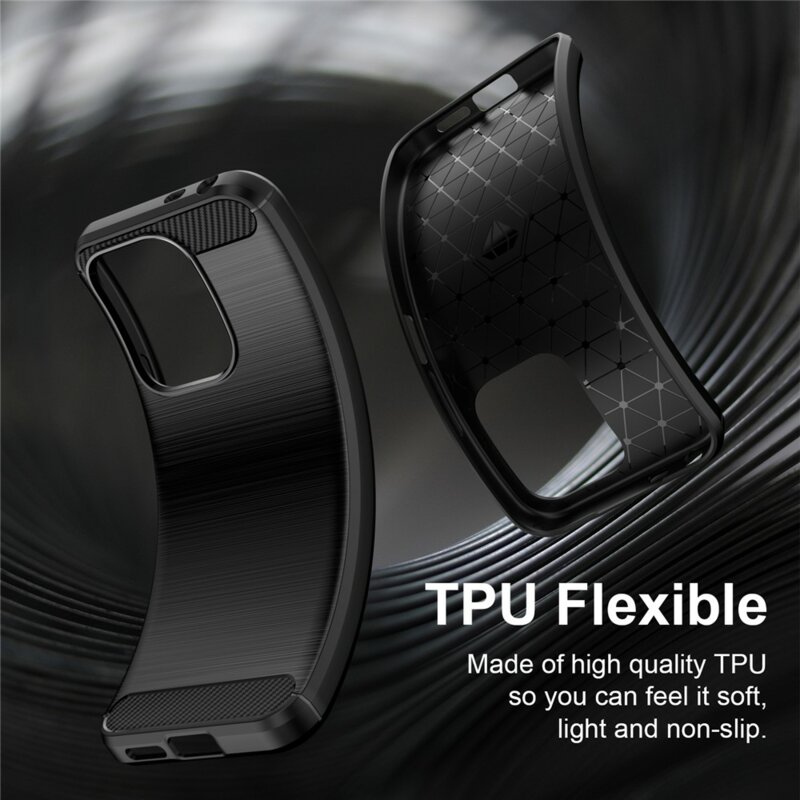 Husa Xiaomi Redmi 17 5G Techsuit Carbon Silicone, negru