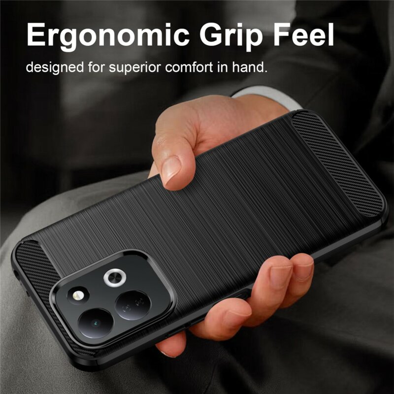 Husa Xiaomi Redmi 17 5G Techsuit Carbon Silicone, negru