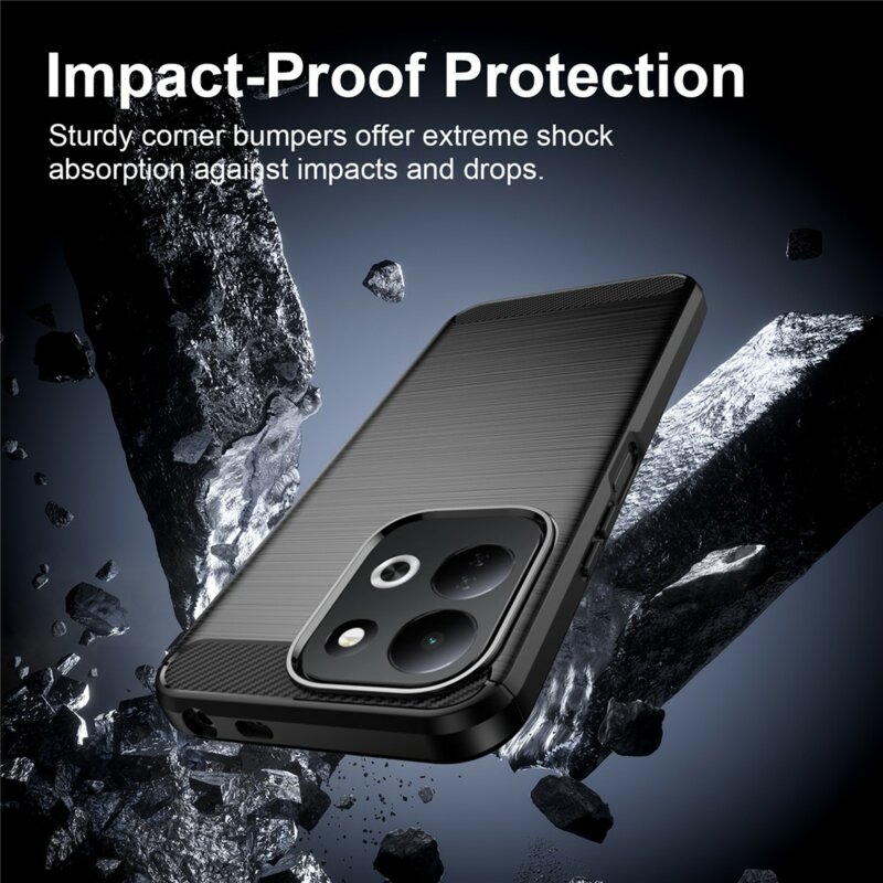 Husa Xiaomi Redmi 17 5G Techsuit Carbon Silicone, negru