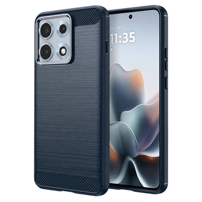 Husa Motorola Edge 70 Max Techsuit Carbon Silicone, albastru