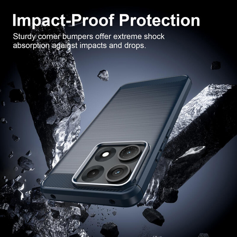Husa Motorola Edge 70 Max Techsuit Carbon Silicone, albastru