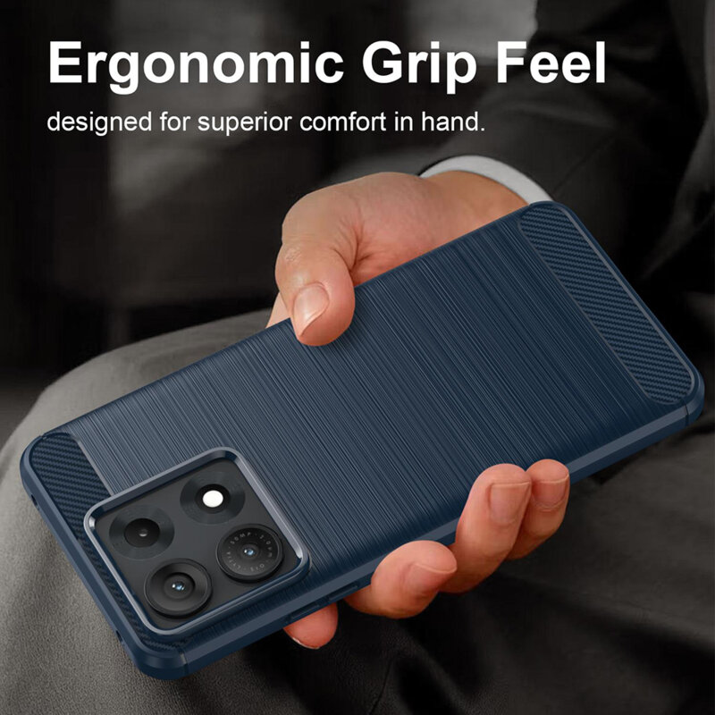 Husa Motorola Edge 70 Max Techsuit Carbon Silicone, albastru