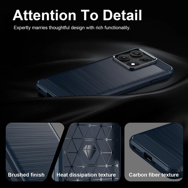 Husa Motorola Edge 70 Max Techsuit Carbon Silicone, albastru