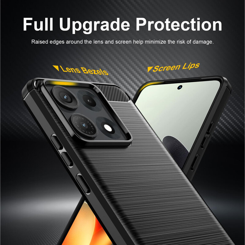 Husa Motorola Edge 70 Max Techsuit Carbon Silicone, negru