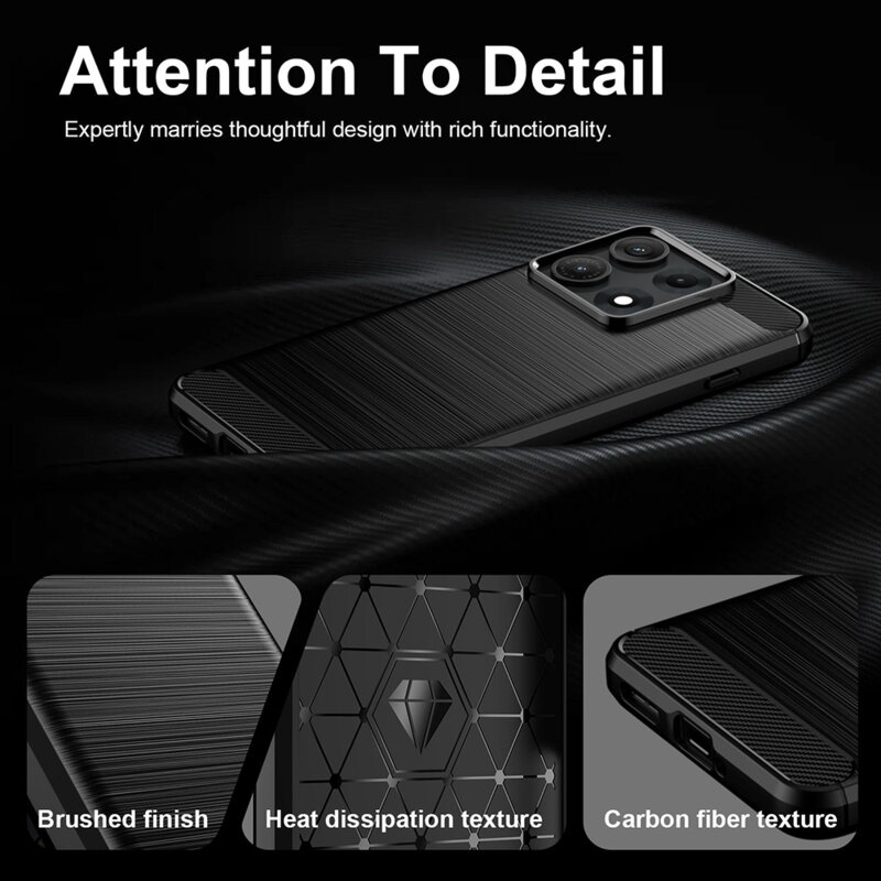 Husa Motorola Edge 70 Max Techsuit Carbon Silicone, negru