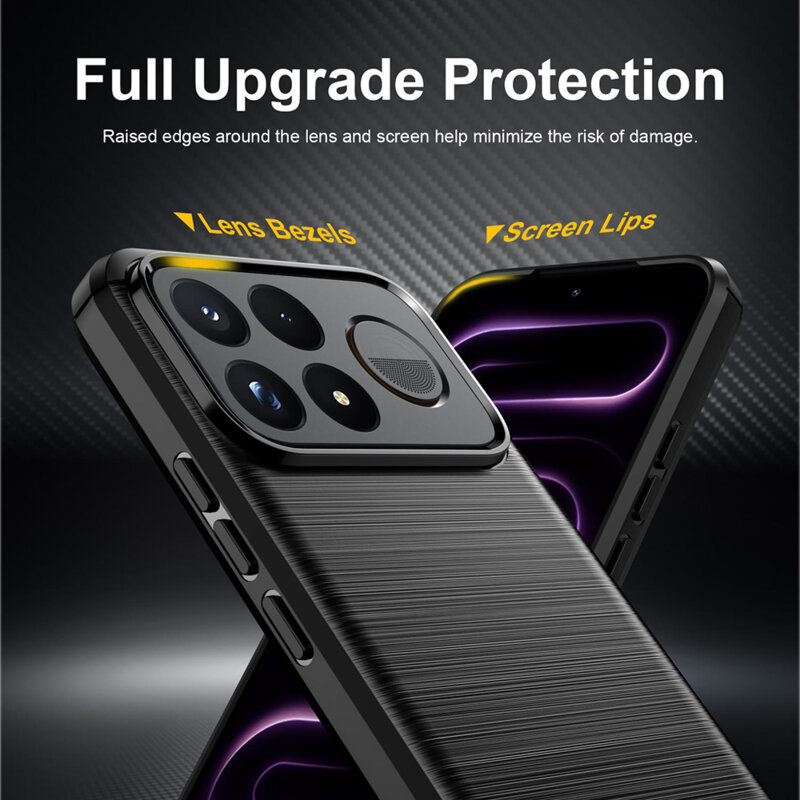 Husa Xiaomi Poco F9 Ultra Techsuit Carbon Silicone, negru