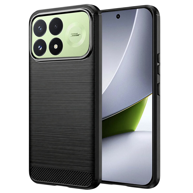 Husa Xiaomi Poco F9 Pro Techsuit Carbon Silicone, negru