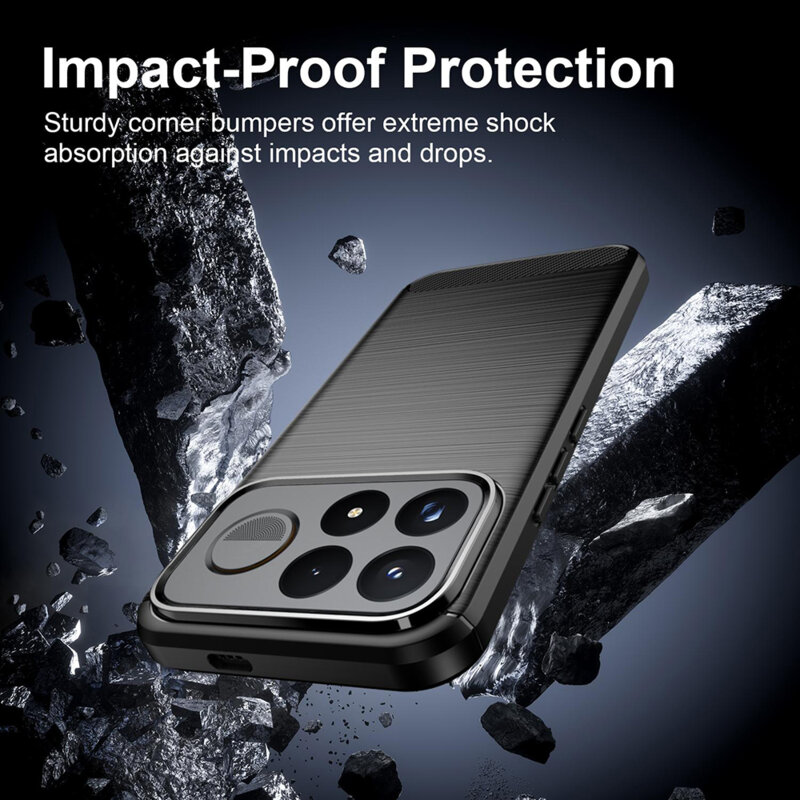 Husa Xiaomi Poco F9 Pro Techsuit Carbon Silicone, negru