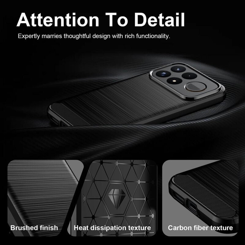 Husa Xiaomi Poco F9 Pro Techsuit Carbon Silicone, negru