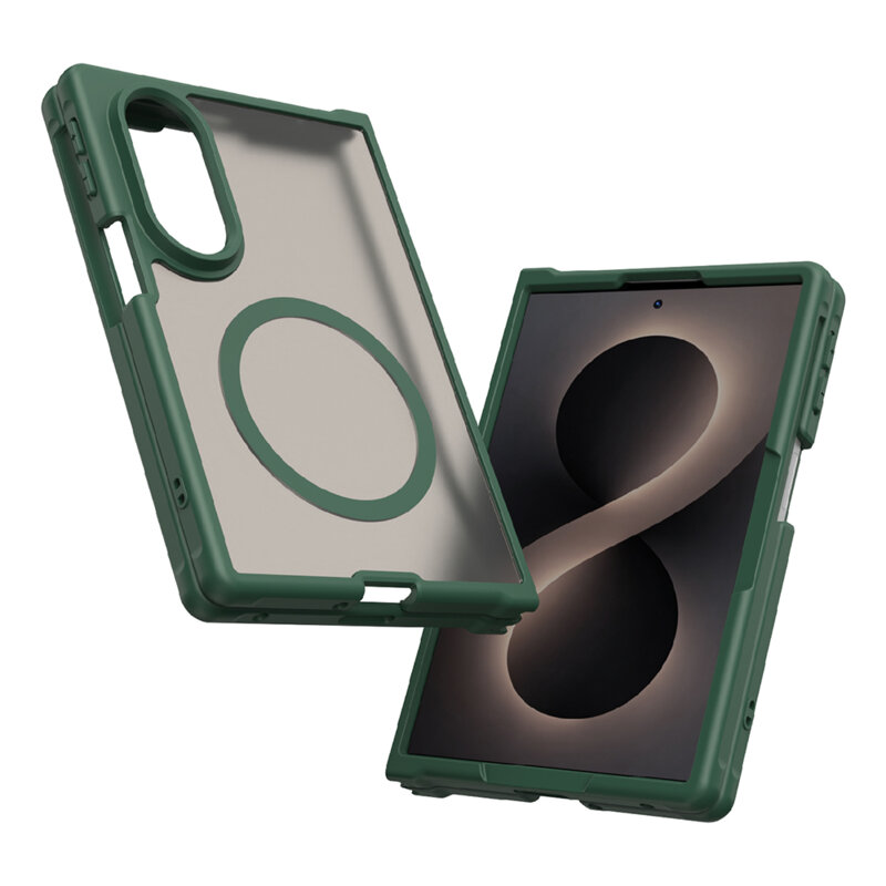 Husa Samsung Galaxy Z Fold8 Techsuit HaloFrost II MagSafe, verde