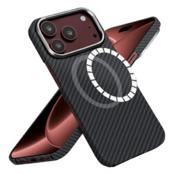 Husa iPhone 17 Pro Techsuit Aramid Fiber MagSafe, negru